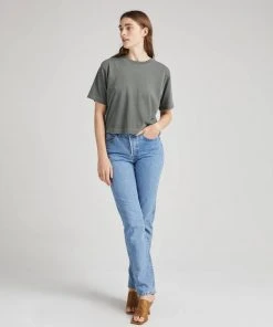 RICHER POORER RELAXED SHORT SLEEVE CROP TEE GUNMETAL NEW IN 7 RICHER POORER RELAXED SHORT SLEEVE CROP TEE GUNMETAL NEW IN