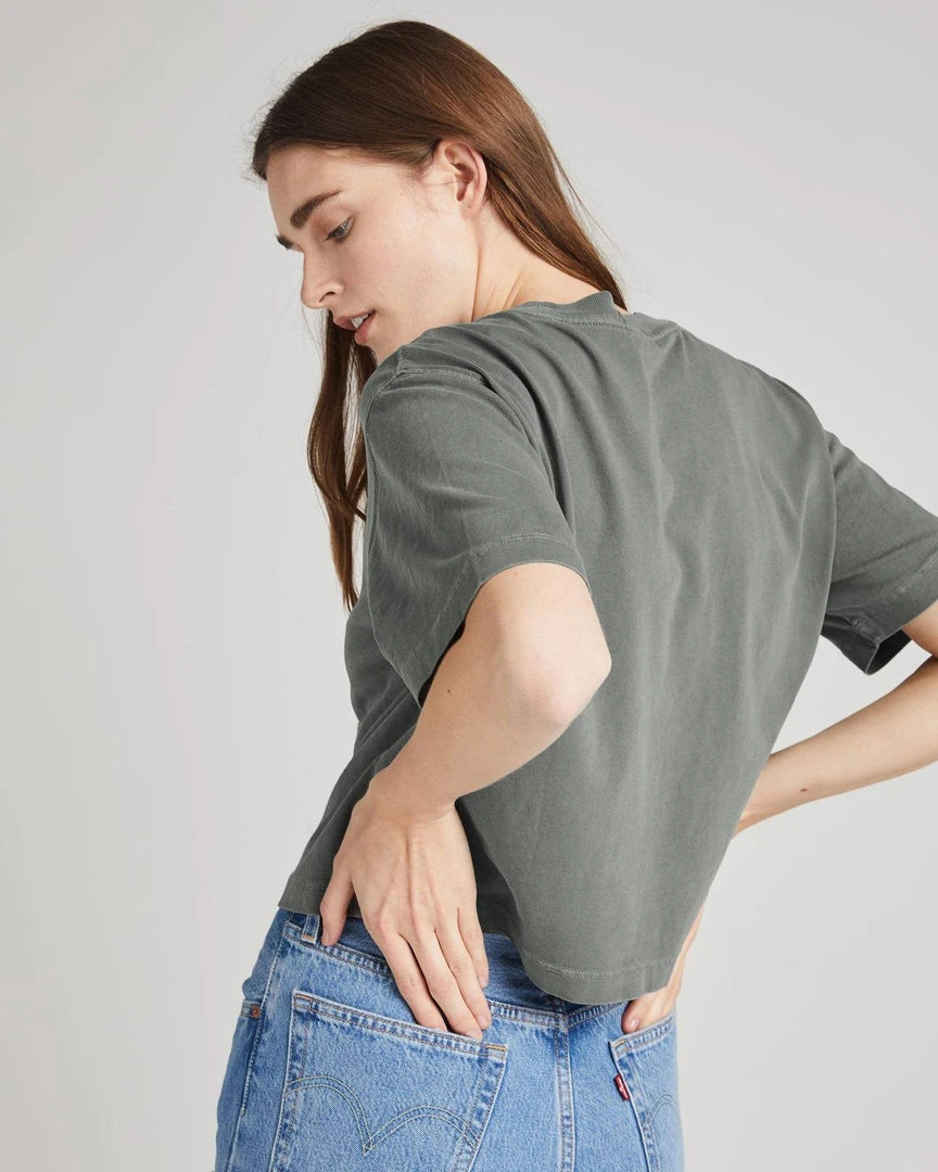 RICHER POORER RELAXED SHORT SLEEVE CROP TEE GUNMETAL NEW IN 4 RICHER POORER RELAXED SHORT SLEEVE CROP TEE GUNMETAL NEW IN