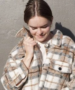 PIPE AND ROW NEW IN QUILTED BLAKE PLAID COAT COFFEE 16 PIPE AND ROW NEW IN QUILTED BLAKE PLAID COAT COFFEE