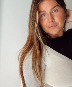 NIN STUDIO SWIRL MESH LONG SLEEVE TOP