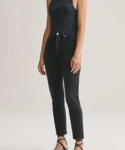 AGOLDE RILEY HI RISE CROP BLACK PEPPER