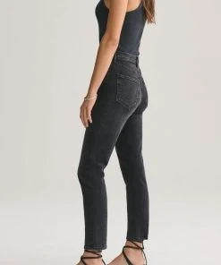 AGOLDE RILEY HI RISE CROP BLACK PEPPER