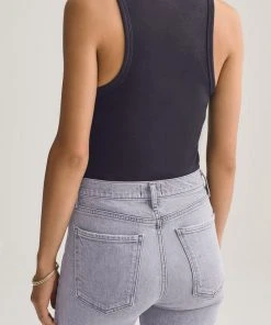 AGOLDE NEW IN RIB HIGH NECK TANK BLACK