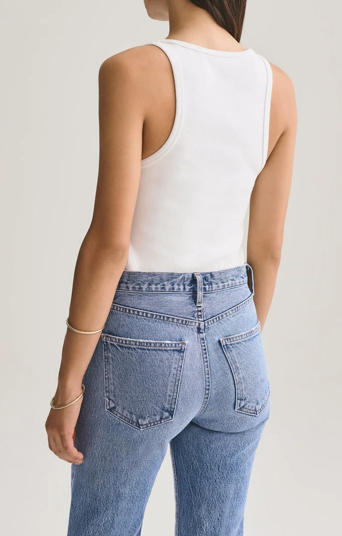 AGOLDE RIB HIGH NECK TANK WHITE NEW IN 6 AGOLDE RIB HIGH NECK TANK WHITE NEW IN