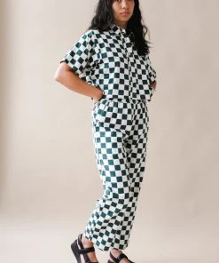 DUSHYANT SHORT SLEEVE CHECKERED TOP