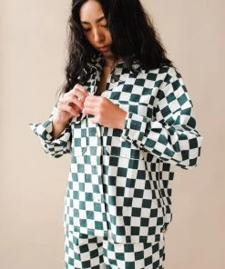 DUSHYANT LONG SLEEVE CHECKERED TOP SPRING '22