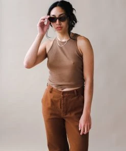 LACAUSA SPRING '22 ZOE TANK MOCHA