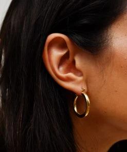 PIPE AND ROW SPRING '22 THICK MAYSON HOOPS GOLD