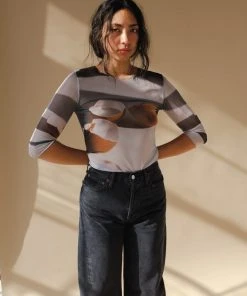 MUNDAKA TULLE LONG SLEEVE TOP SPRING '22