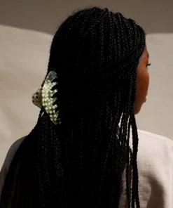 PIPE AND ROW ACCESSORIES SHELL CHECKER HAIR CLAW GREEN