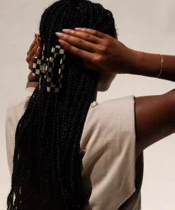 PIPE AND ROW NEW IN XL CHECKER HAIR CLAW BLACK/WHITE