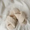 PIPE AND ROW CREAM SHEARLING SLIPPERS NEW IN