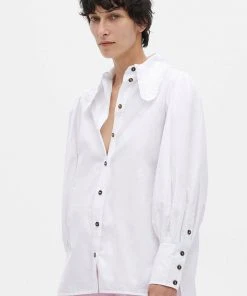 GANNI COTTON POPLIN LONGSLEEVE