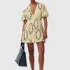 GANNI PLEATED GEORGETTE MINI DRESS