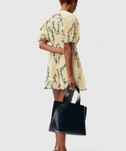 GANNI PLEATED GEORGETTE MINI DRESS