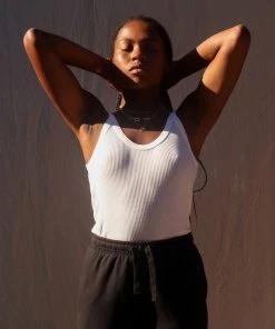 LACAUSA MAYA RIBBED TANK WHITE SPRING '22