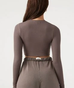 JOAH BROWN SPRING '22 CROPPED CREW LONGSLEEVE