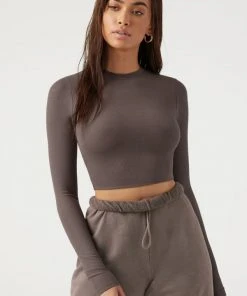 JOAH BROWN SPRING '22 CROPPED CREW LONGSLEEVE