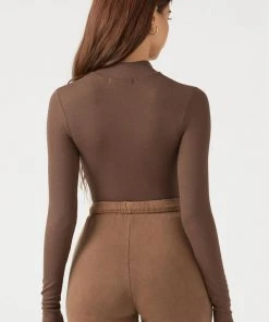 JOAH BROWN SPRING '22 HALF ZIP MOCK NECK