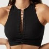 JOAH BROWN LACE UP CROP TANK SPRING '22