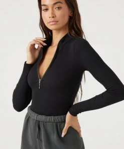 JOAH BROWN SPRING '22 HALF ZIP MOCK NECK