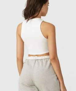 JOAH BROWN LACE UP CROP TANK SPRING '22