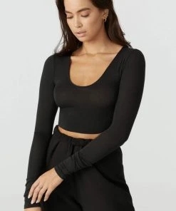 JOAH BROWN SCOOP NECK LONG SLEEVE SPRING '22