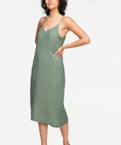 LACAUSA ALMA SLIP DRESS SEAWEED SPRING '22