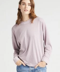RICHER POORER SPRING '22 RELAXED LONG SLEEVE PULLOVER AMETHYST SMOKE