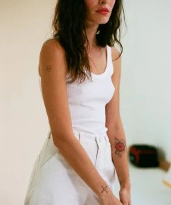 LACAUSA MAYA RIBBED TANK WHITE SPRING '22