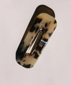 PIPE AND ROW RESIN HAIR BARRETTE CUT OUT RECTANGLE