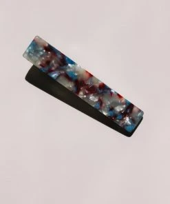 PIPE AND ROW RESIN RECTANGLE BARRETTE
