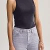 AGOLDE NEW IN RIB HIGH NECK TANK BLACK