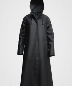 STUTTERHEIM MOSEBACKE RAIN JACKET LONG BLACK