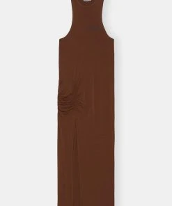 GANNI SOFTWARE LIGHT STRETCH JERSEY MAXI DRESS SPRING '22