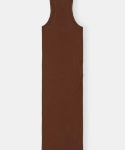 GANNI SOFTWARE LIGHT STRETCH JERSEY MAXI DRESS SPRING '22