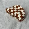 PIPE AND ROW SPRING '22 ASYMMETRICAL HAIR CLAW BROWN CHECK