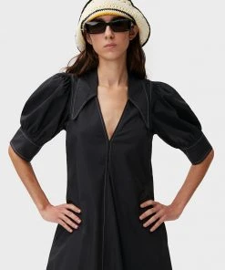 GANNI SPRING '22 COTTON POPLIN MAXI DRESS