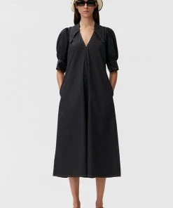 GANNI SPRING '22 COTTON POPLIN MAXI DRESS