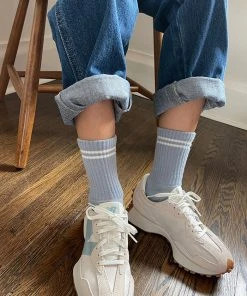 LE BON SHOPPE BOYFRIEND SOCKS BLUE GREY