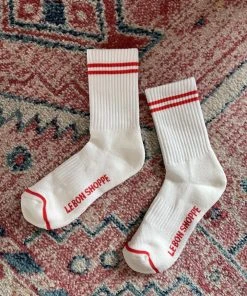 LE BON SHOPPE SPRING '22 BOYFRIEND SOCKS CLEAN WHITE