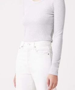 AGOLDE MAYA SCOOP NECK RIB LONG SLEEVE