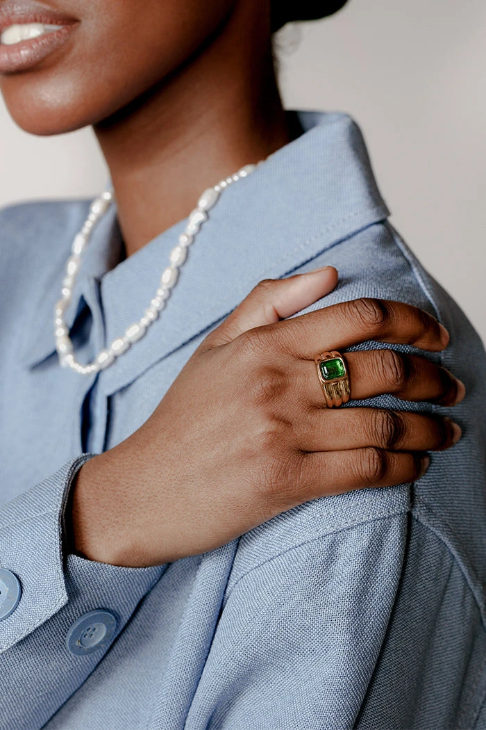 WOLF CIRCUS PENELOPE PERIDOT RECTANGLE RING 3 WOLF CIRCUS PENELOPE PERIDOT RECTANGLE RING