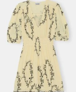 GANNI PLEATED GEORGETTE MINI DRESS 9 GANNI PLEATED GEORGETTE MINI DRESS