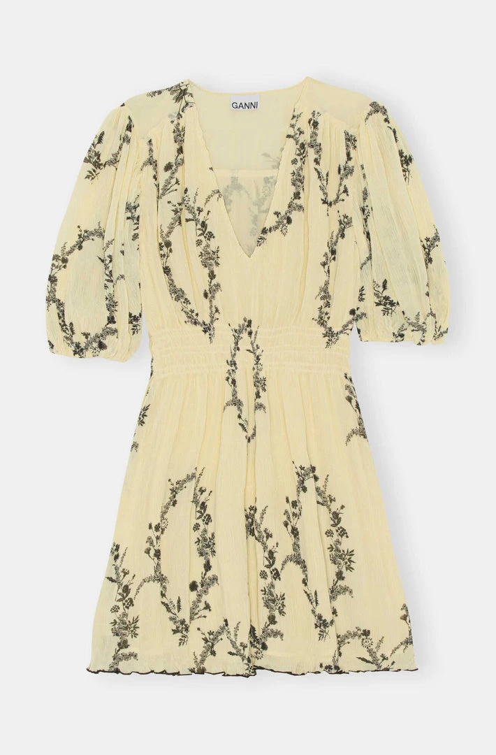 GANNI PLEATED GEORGETTE MINI DRESS 5 GANNI PLEATED GEORGETTE MINI DRESS