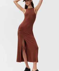 GANNI SOFTWARE LIGHT STRETCH JERSEY MAXI DRESS SPRING '22