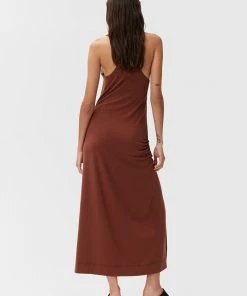 GANNI SOFTWARE LIGHT STRETCH JERSEY MAXI DRESS SPRING '22
