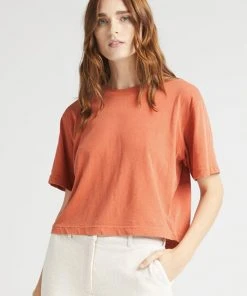 RICHER POORER RELAXED SHORT SLEEVE CROP TEE GINGER SNAP