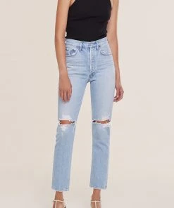 AGOLDE RILEY HI RISE CROP CLEAR SKIES