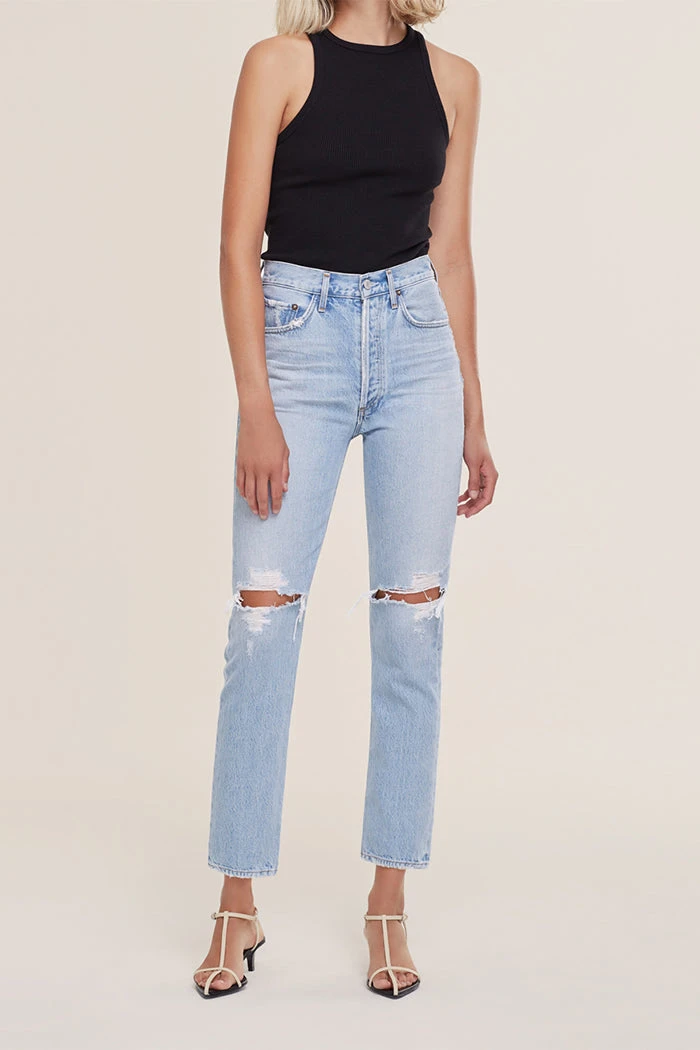 AGOLDE RILEY HI RISE CROP CLEAR SKIES 1 AGOLDE RILEY HI RISE CROP CLEAR SKIES